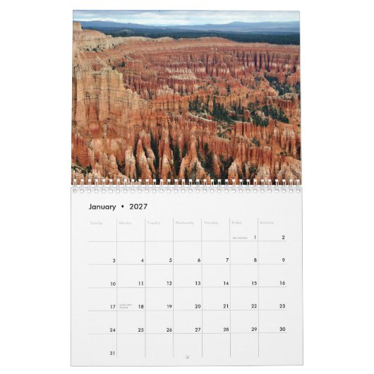 BRYCE CANYON KALENDER (Jan 2027)
