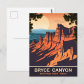 Bryce Canyon, Nationaal Park, Utah, Reizen Briefkaart (Voorkant / Achterkant)