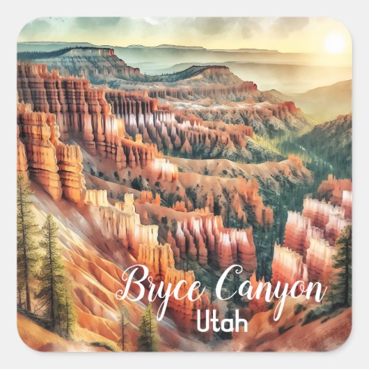 Bryce Canyon, Nationaal park Utah Vierkante Sticker (Voorkant)