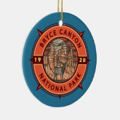 Bryce Canyon National Park Elk Retro Compass Keramisch Ornament (Rechts)