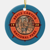 Bryce Canyon National Park Elk Retro Compass Keramisch Ornament (Voorkant)