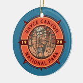 Bryce Canyon National Park Elk Retro Compass Keramisch Ornament (Links)