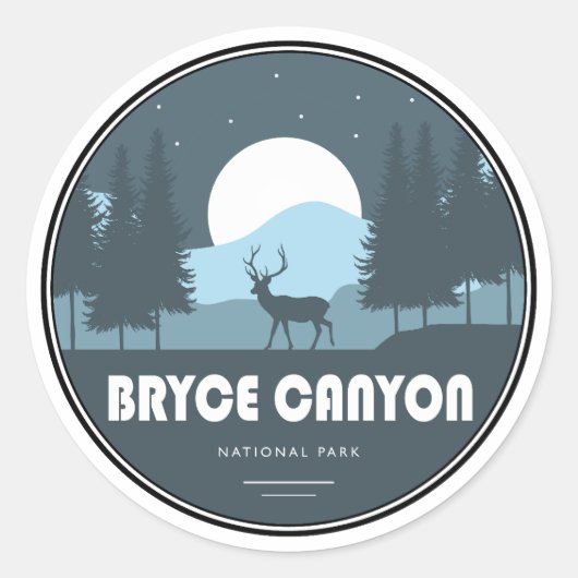 Bryce Canyon National Park Herten Ronde Sticker (Voorkant)