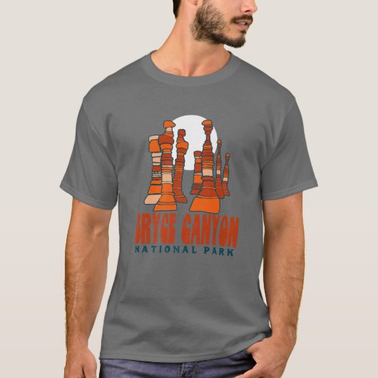 Bryce Canyon National Park Hoo Doo Retro G T-shirt (Voorkant)