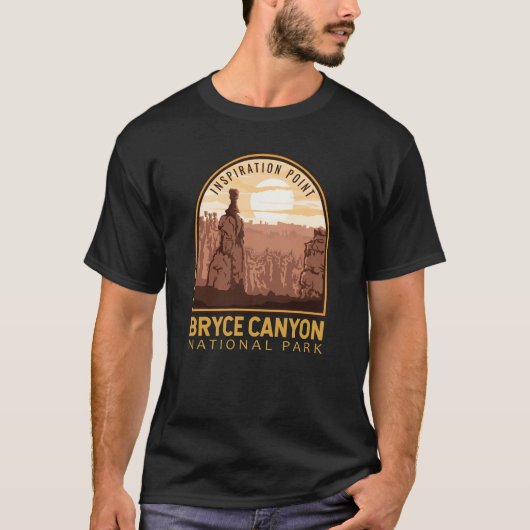 Bryce Canyon National Park Inspiration Point Retro T-shirt (Voorkant)