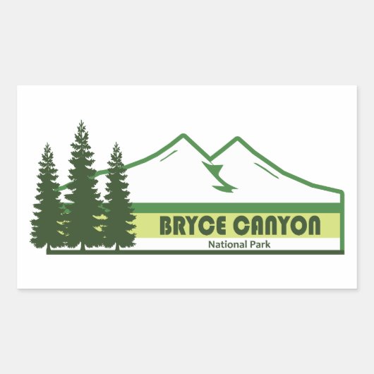 Bryce Canyon National Park met groene strepen Rechthoekige Sticker (Voorkant)