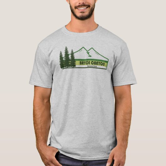 Bryce Canyon National Park met groene strepen T-shirt (Voorkant)