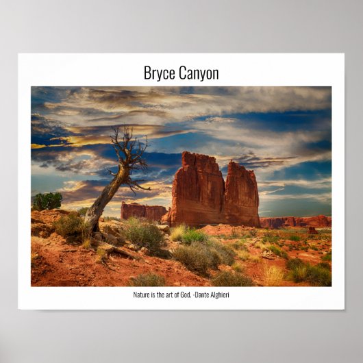 Bryce Canyon National Park, Natuur Scene & Quote Poster (Voorkant)