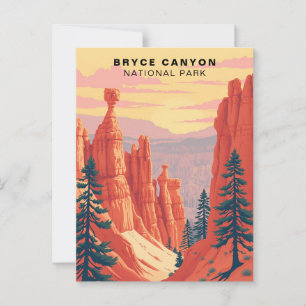 Bryce Canyon National Park Retro Verenigde Staten Briefkaart