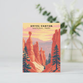 Bryce Canyon National Park Retro Verenigde Staten Briefkaart (Staand voorkant)