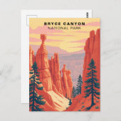 Bryce Canyon National Park Retro Verenigde Staten Briefkaart (Voorkant / Achterkant)
