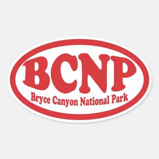 Bryce Canyon National Park rode ovale sticker (Voorkant)