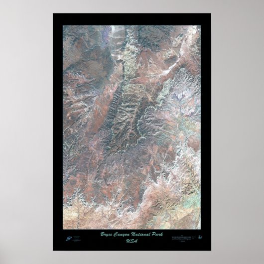 Bryce Canyon National Park satellietposter Poster (Voorkant)