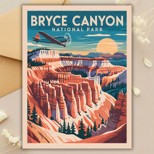 Bryce Canyon National Park Sunset Vintage Travel Briefkaart