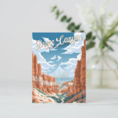 Bryce Canyon National Park Trail Illustratie Briefkaart (Staand voorkant)
