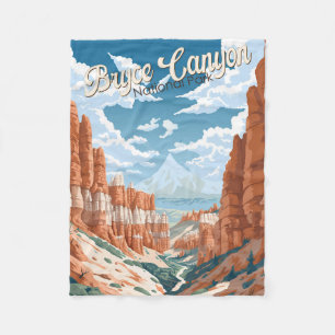 Bryce Canyon National Park Trail Illustratie Fleece Deken
