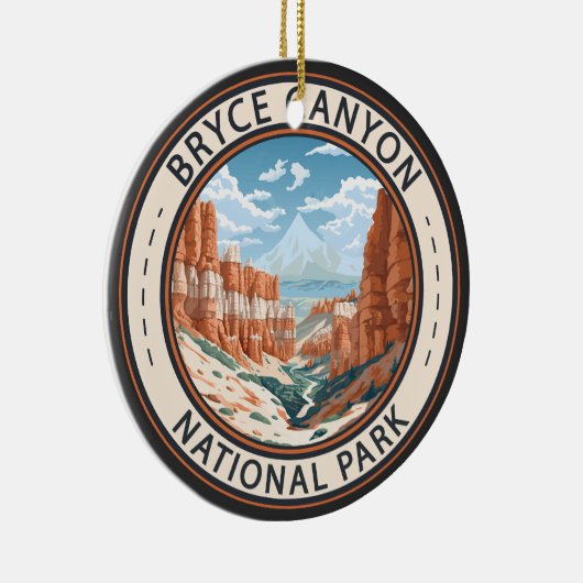 Bryce Canyon National Park Trail Illustratie Kunst Keramisch Ornament (Rechts)