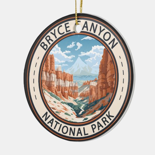 Bryce Canyon National Park Trail Illustratie Kunst Keramisch Ornament (Links)
