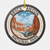 Bryce Canyon National Park Trail Illustratie Kunst Keramisch Ornament (Achterkant)