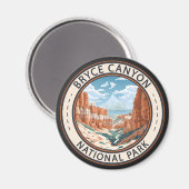 Bryce Canyon National Park Trail Illustratie Kunst Magneet (Voorkant / Achterkant)