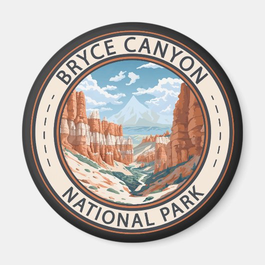 Bryce Canyon National Park Trail Illustratie Kunst Magneet (Voorkant)