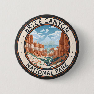 Bryce Canyon National Park Trail Illustratie Kunst Ronde Button 5,7 Cm