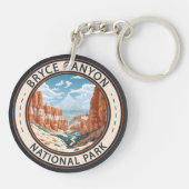 Bryce Canyon National Park Trail Illustratie Kunst Sleutelhanger (Achterkant)