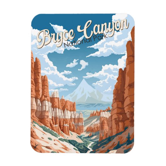 Bryce Canyon National Park Trail Illustratie Magneet (Verticaal)