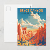 Bryce Canyon National Park Travel Art Vintage Briefkaart (Voorkant / Achterkant)