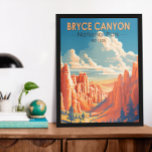 Bryce Canyon National Park Travel Art Vintage Poster<br><div class="desc">Bryce Canyon vectorkunstwerk ontwerp. Het park is een spuitreservaat in het zuiden van Utah,  bekend om gekruiste hadots,  die spinvormige rotsformaties zijn.</div>