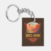 Bryce Canyon National Park Travel Art Vintage Sleutelhanger (Voorkant Links)