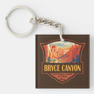 Bryce Canyon National Park Travel Art Vintage Sleutelhanger