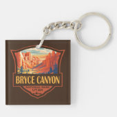 Bryce Canyon National Park Travel Art Vintage Sleutelhanger (Achterkant)