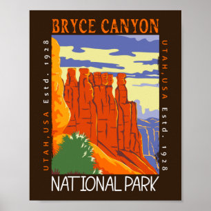 Bryce Canyon National Park Utah Distress Poster
