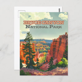 Bryce Canyon National Park Utah Hoodoo Retro Briefkaart