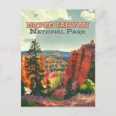 Bryce Canyon National Park Utah Hoodoo Retro Briefkaart (Voorkant)