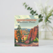 Bryce Canyon National Park Utah Hoodoo Retro Kaart (Staand voorkant)