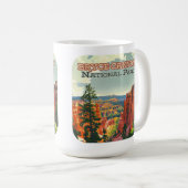 Bryce Canyon National Park Utah Hoodoo Retro Koffiemok (Voorkant rechts)