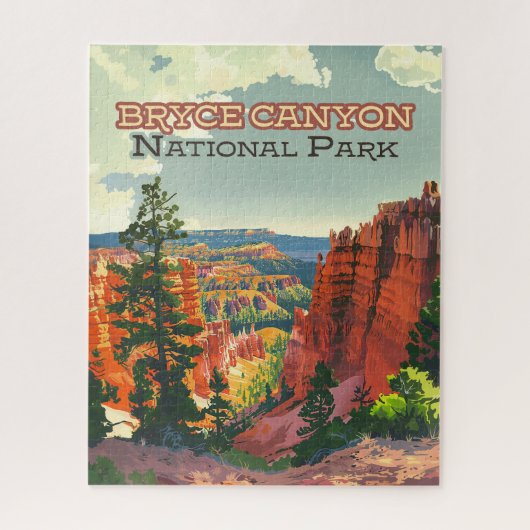 Bryce Canyon National Park Utah Hoodoo Retro Legpuzzel (Verticaal)