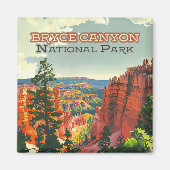 Bryce Canyon National Park Utah Hoodoo Retro Magneet (Voorkant)