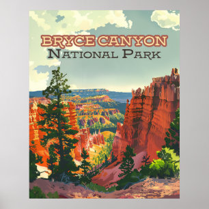 Bryce Canyon National Park Utah Hoodoo Retro Poster