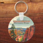 Bryce Canyon National Park Utah Hoodoo Retro Sleutelhanger (Voorkant)