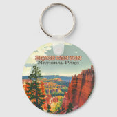 Bryce Canyon National Park Utah Hoodoo Retro Sleutelhanger (Achterkant)