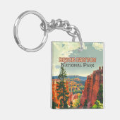 Bryce Canyon National Park Utah Hoodoo Retro Sleutelhanger (Voorkant Links)