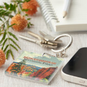 Bryce Canyon National Park Utah Hoodoo Retro Sleutelhanger (Voorkant Rechts)