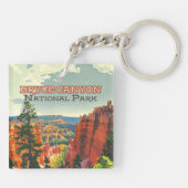 Bryce Canyon National Park Utah Hoodoo Retro Sleutelhanger (Achterkant)