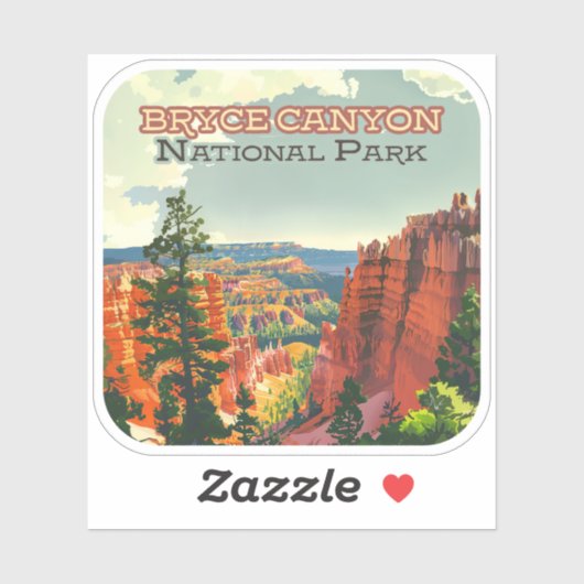 Bryce Canyon National Park Utah Hoodoo Retro Sticker (Vel)