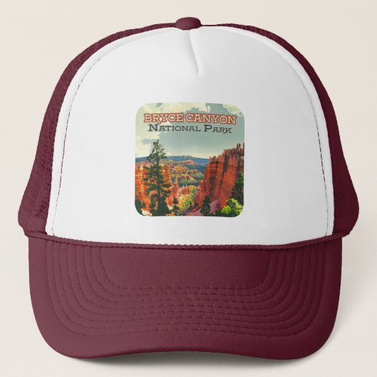Bryce Canyon National Park Utah Hoodoo Retro Trucker Pet (Voorkant)