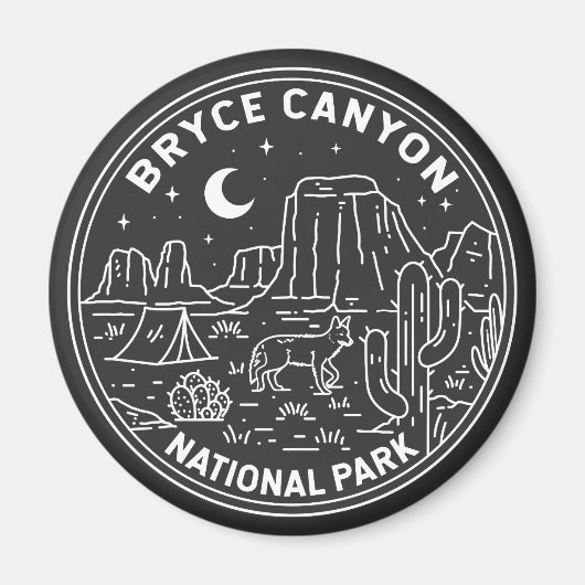 Bryce Canyon National Park Utah Monoline Magneet (Voorkant)