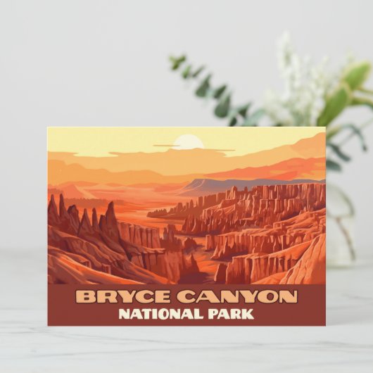 Bryce Canyon National Park Utah Mountains Kaart (Staand voorkant)